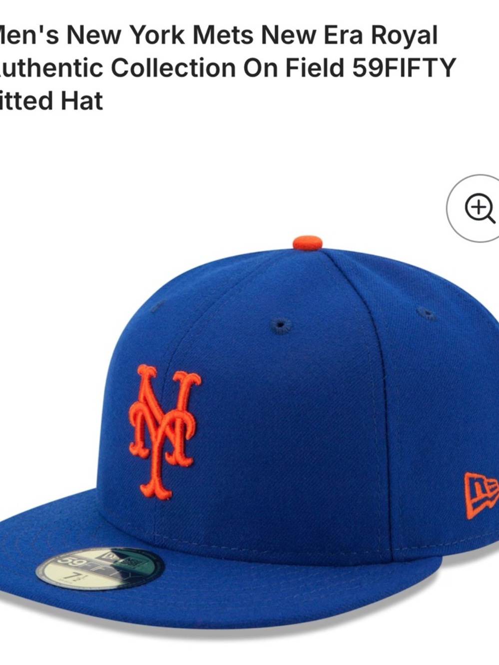 NWT NY Mets New Era Cap. Size: 7 3/8.  Wrong size sent.  Never worn.